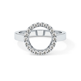 Halo Wedding Band with 0.37 TCW Round Cut Moissanite – Yellow, White, or Rose Gold