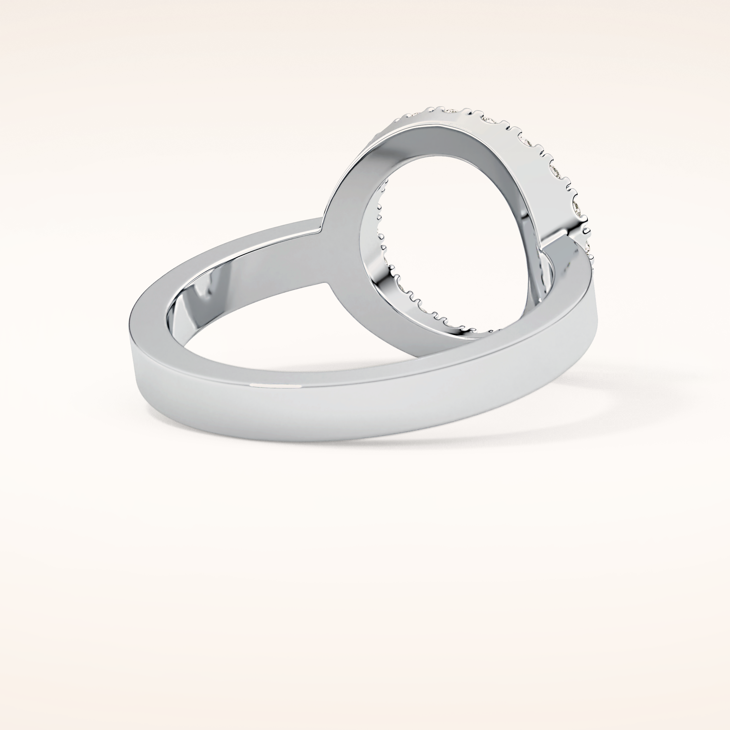 0.37 TCW Round Shaped Moissanite Halo Wedding Band