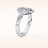 0.37 TCW Round Shaped Moissanite Halo Wedding Band