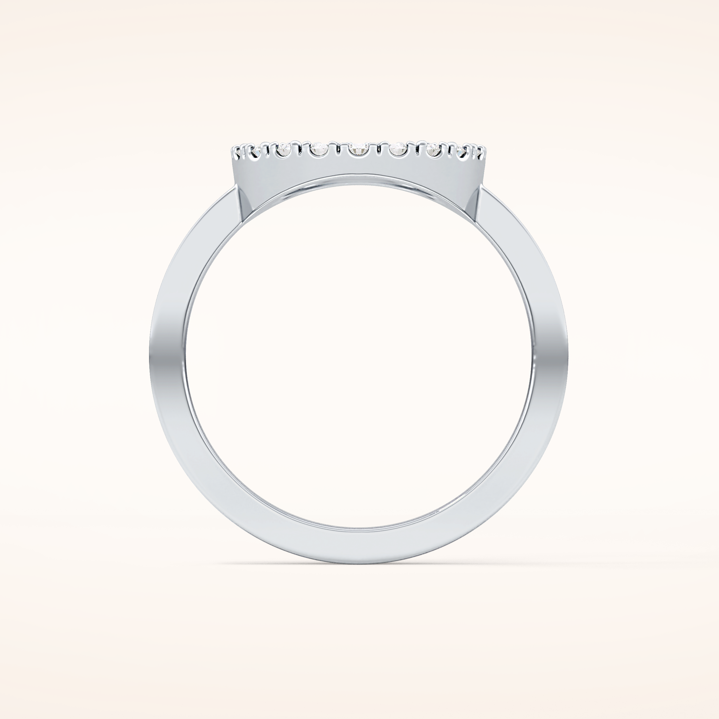0.37 TCW Round Shaped Moissanite Halo Wedding Band