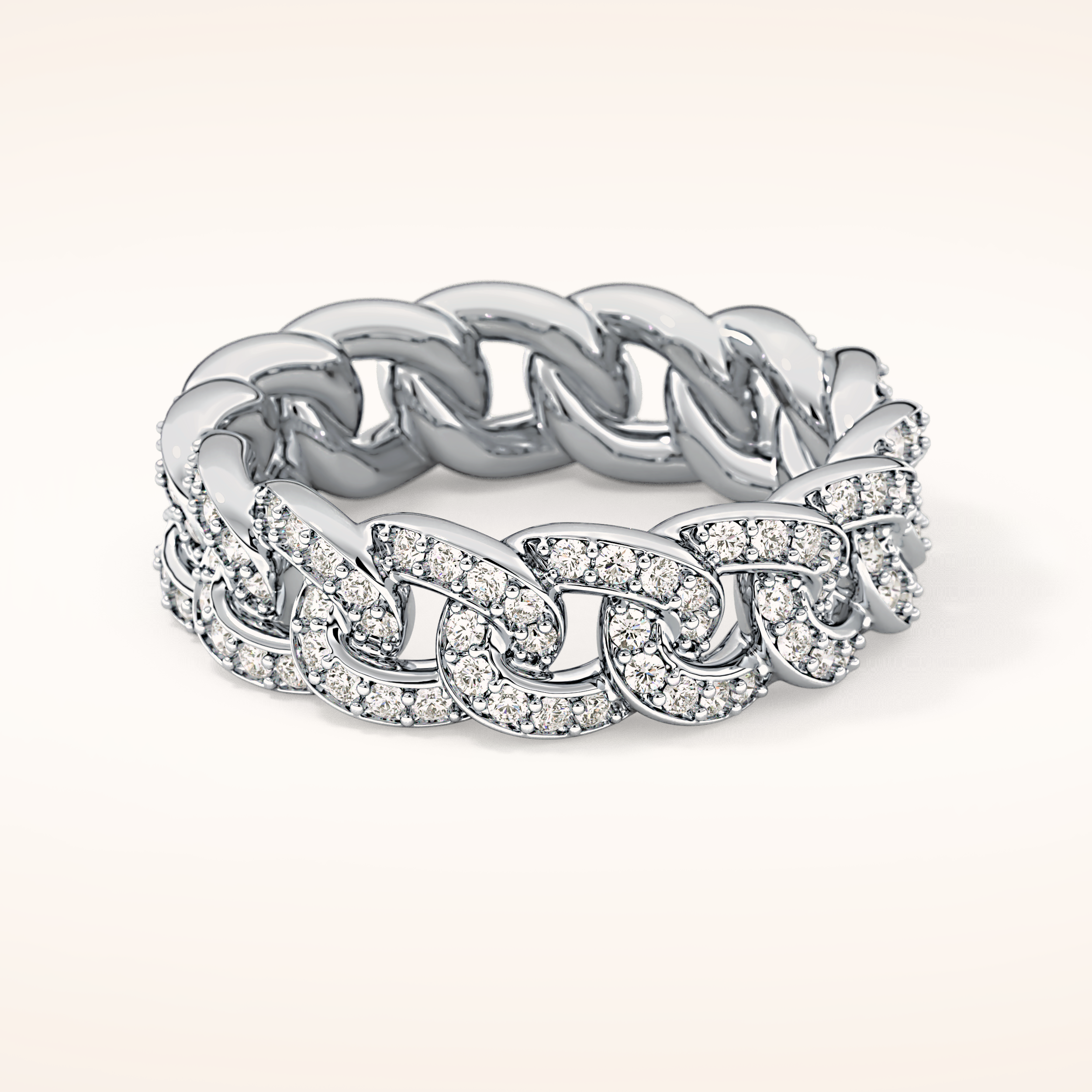 1.15 TCW Round Shaped Moissanite Full Eternity Wedding Band