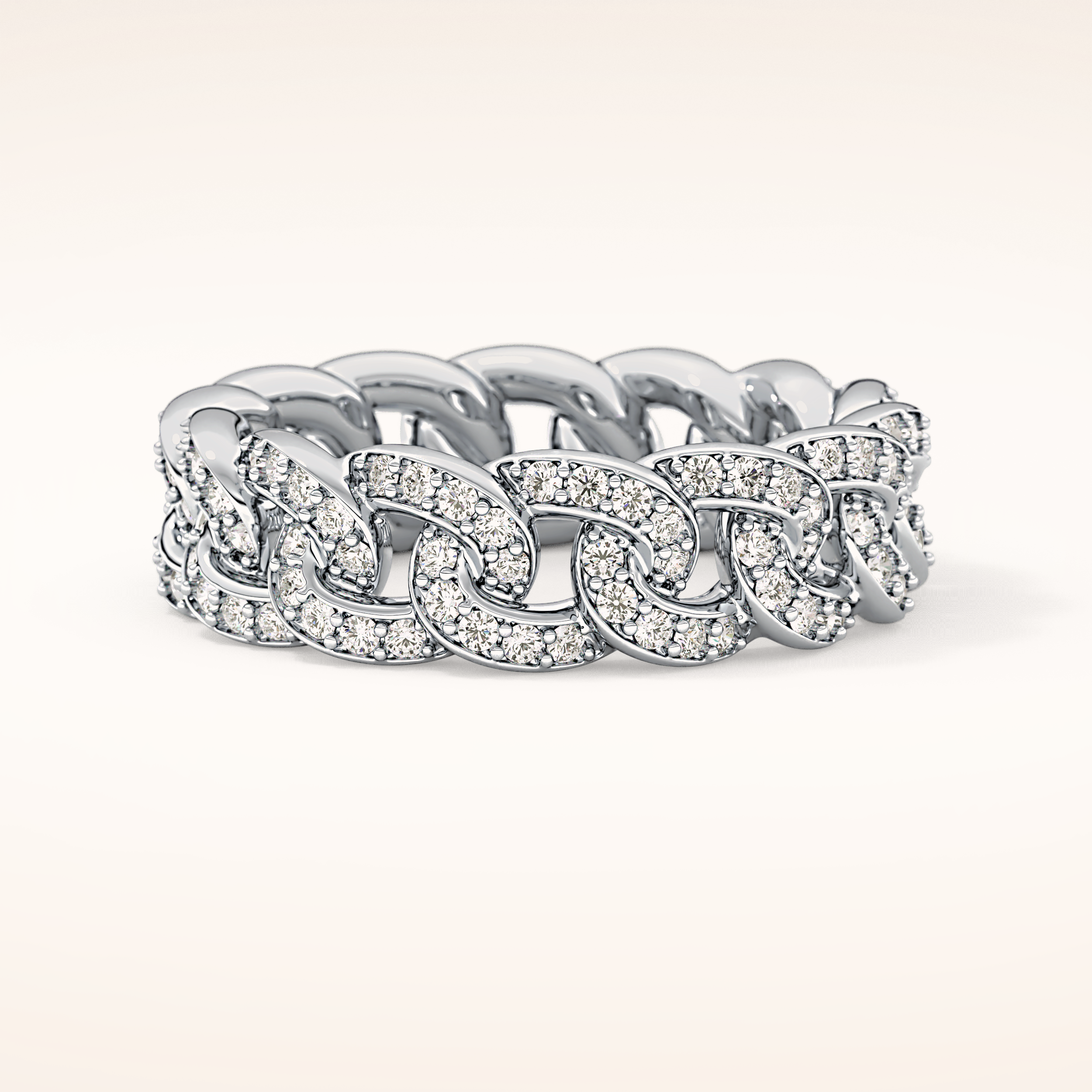 1.15 TCW Round Shaped Moissanite Full Eternity Wedding Band