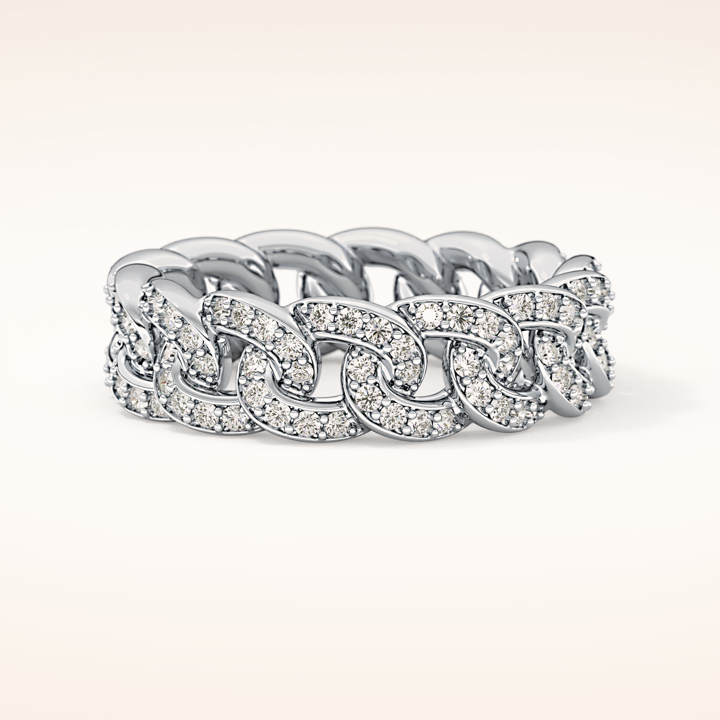 1.15 TCW Round Shaped Moissanite Full Eternity Wedding Band