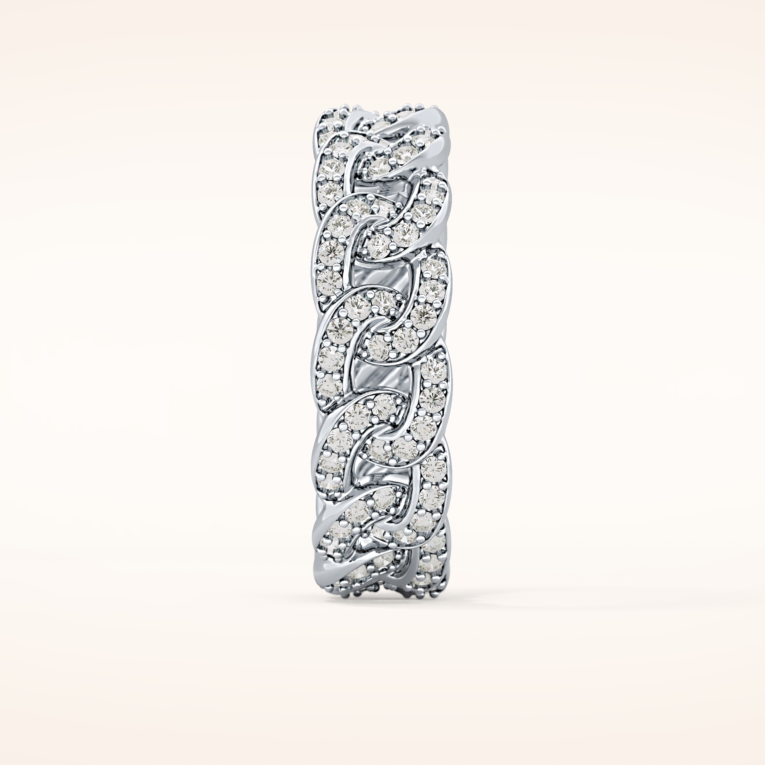 1.15 TCW Round Shaped Moissanite Full Eternity Wedding Band