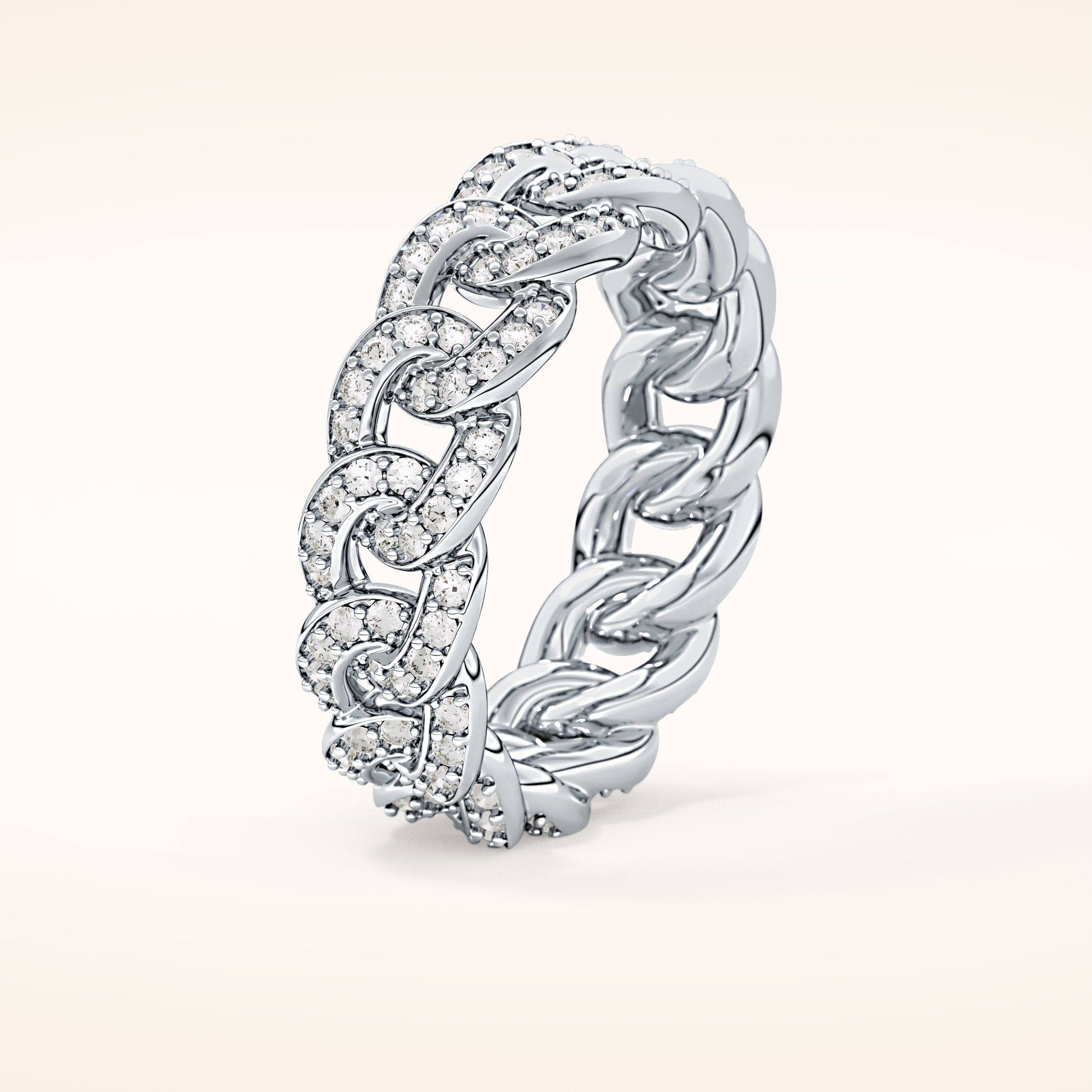 1.15 TCW Round Shaped Moissanite Full Eternity Wedding Band