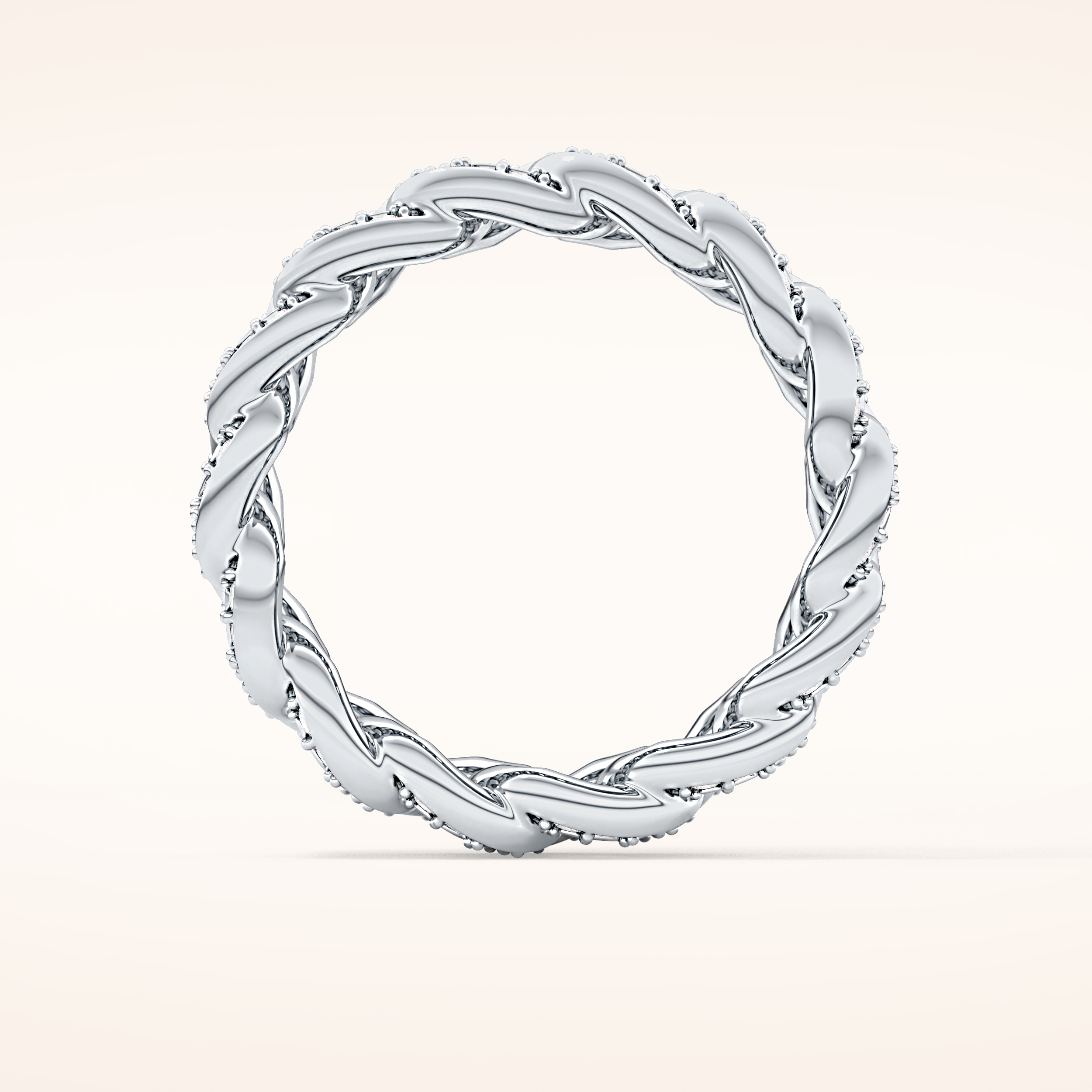1.15 TCW Round Shaped Moissanite Full Eternity Wedding Band