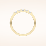 0.37 TCW Round Shaped Moissanite Five Stone Wedding Band