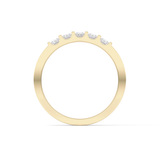 Five Stones Wedding Band with 0.37 TCW Round Cut Moissanite – Yellow, White, or Rose Gold