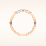 0.37 TCW Round Shaped Moissanite Five Stone Wedding Band