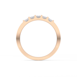 Five Stones Wedding Band with 0.37 TCW Round Cut Moissanite – Yellow, White, or Rose Gold