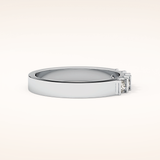 0.37 TCW Round Shaped Moissanite Five Stone Wedding Band