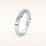 0.37 TCW Round Shaped Moissanite Five Stone Wedding Band