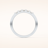 0.37 TCW Round Shaped Moissanite Five Stone Wedding Band