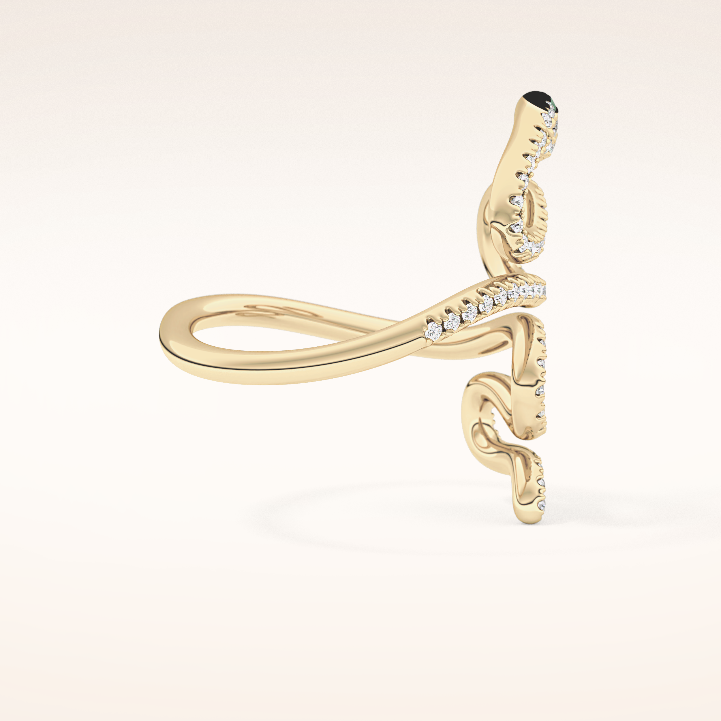 0.491 TCW Round Shaped Moissanite Snake Wedding Band
