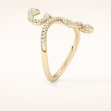 0.491 TCW Round Shaped Moissanite Snake Wedding Band