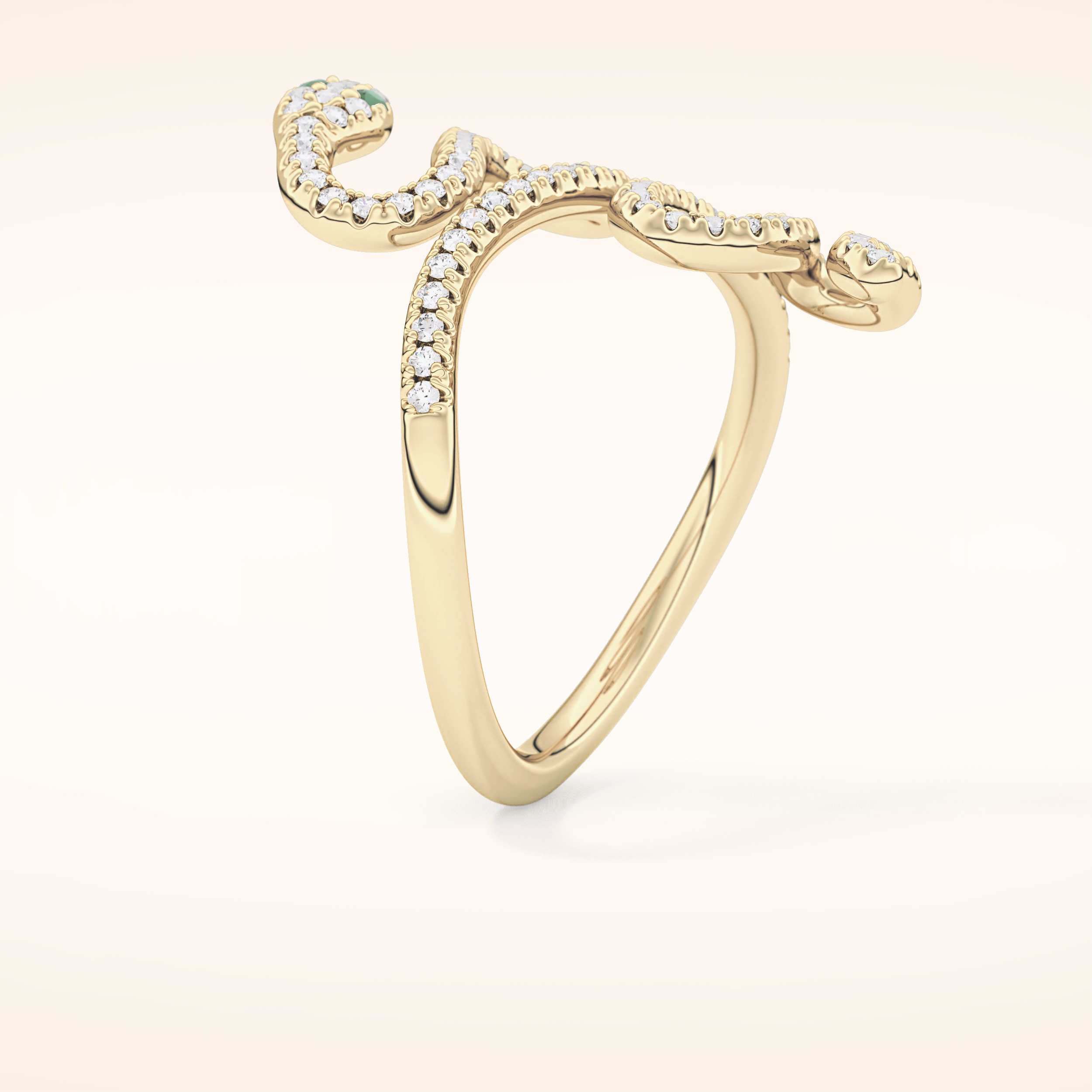 0.491 TCW Round Shaped Moissanite Snake Wedding Band