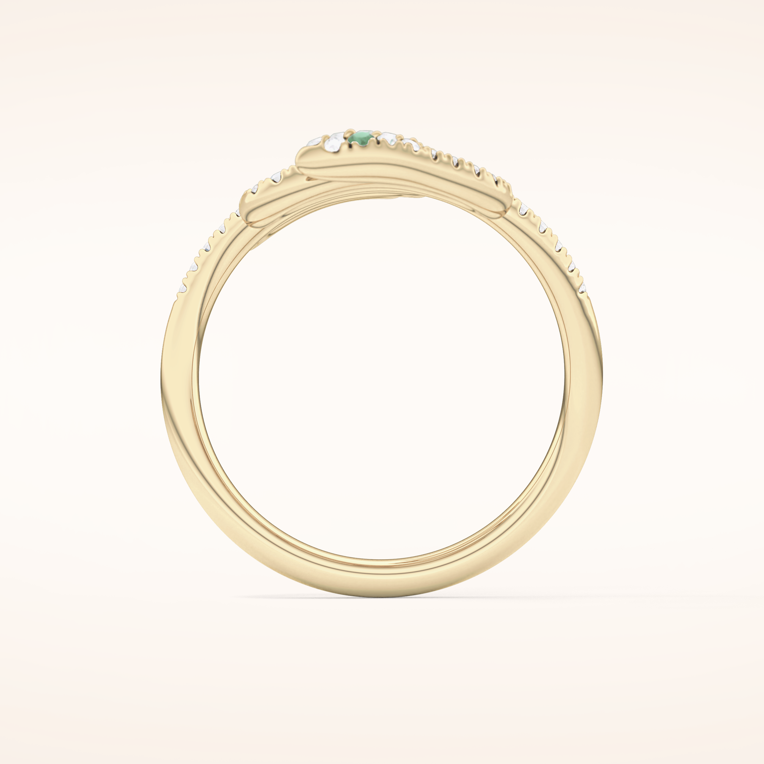 0.491 TCW Round Shaped Moissanite Snake Wedding Band