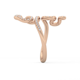 Snake Shape Wedding Band with 0.491 TCW Round Cut Moissanite – Yellow, White, or Rose Gold