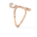 Snake Shape Wedding Band with 0.491 TCW Round Cut Moissanite – Yellow, White, or Rose Gold