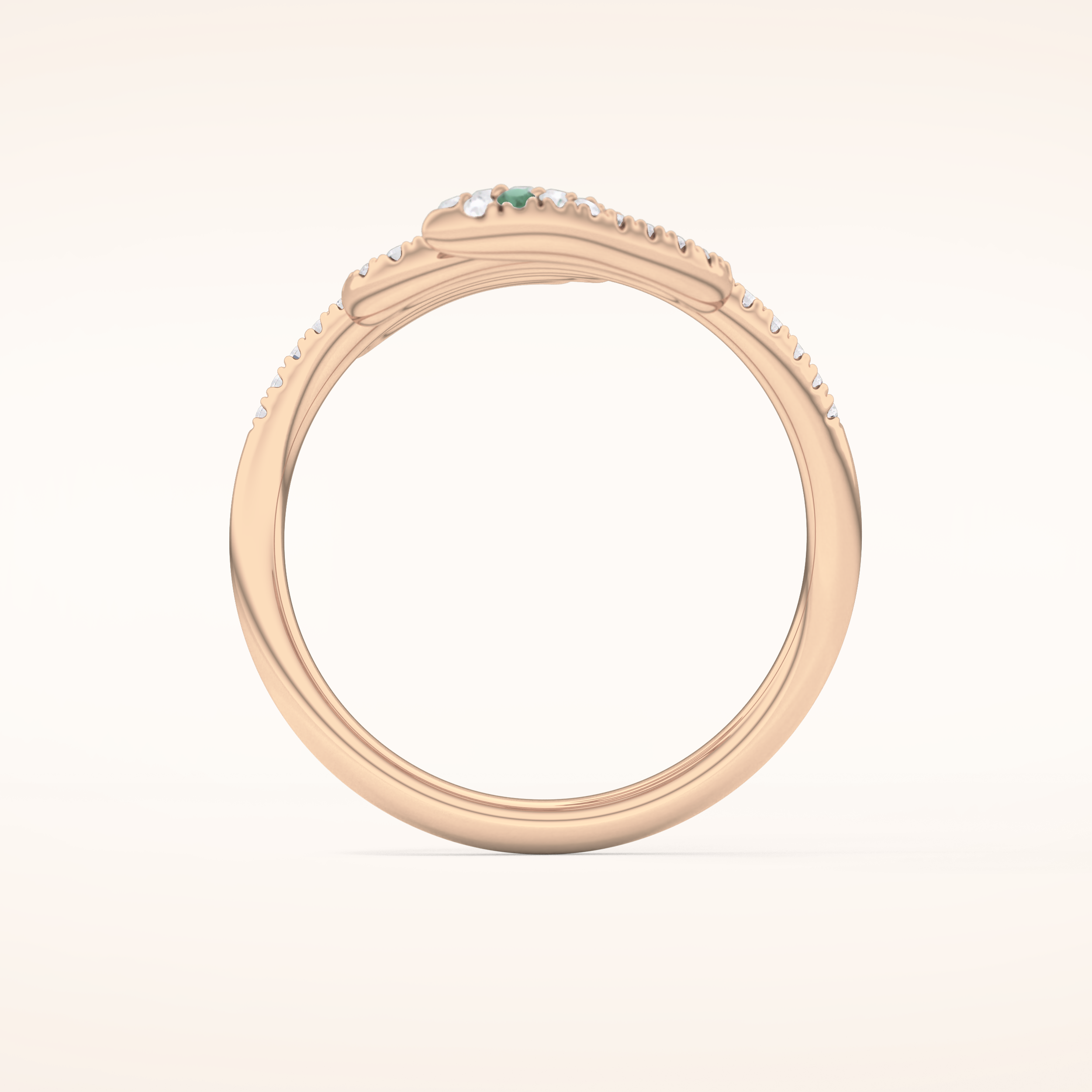0.491 TCW Round Shaped Moissanite Snake Wedding Band