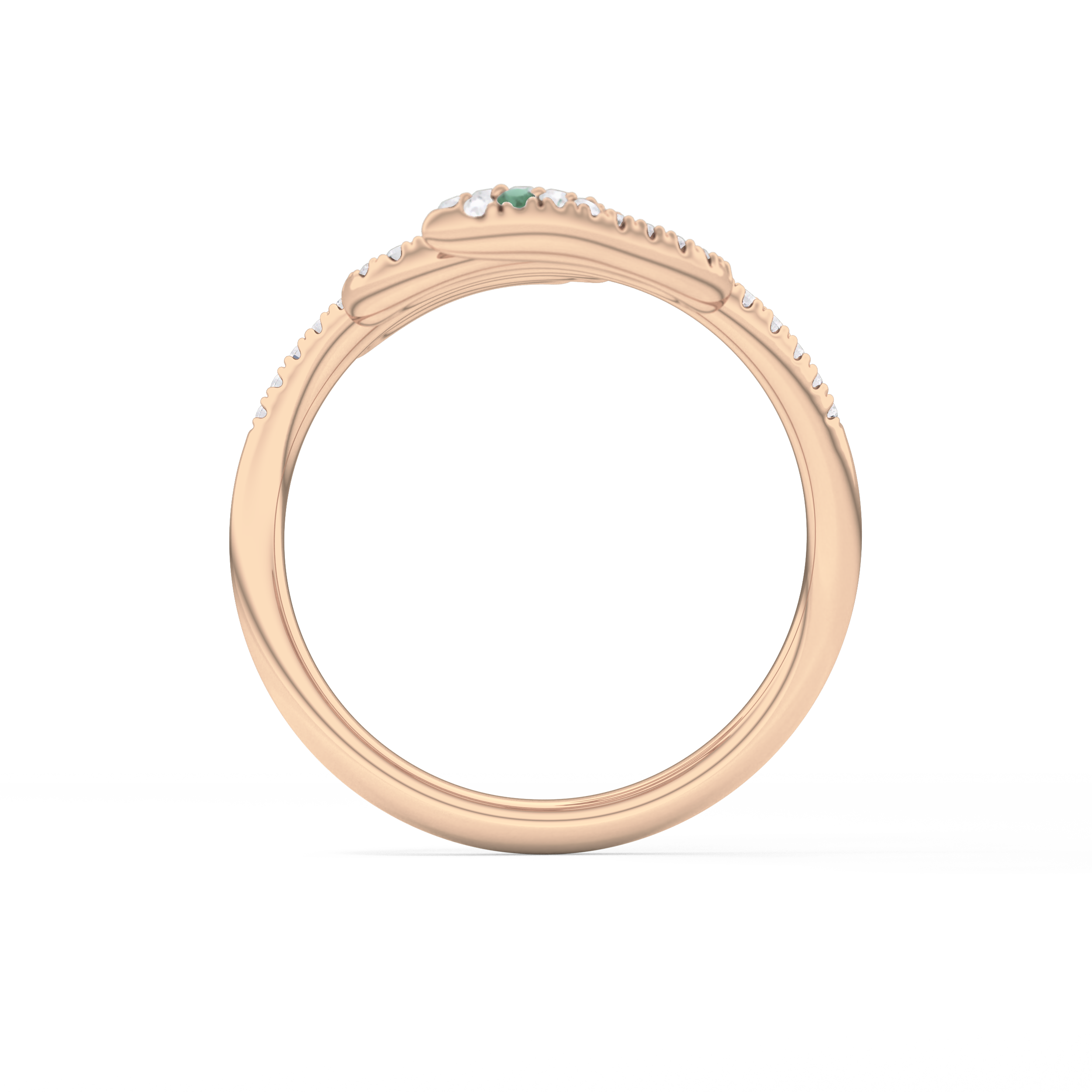 Snake Shape Wedding Band with 0.491 TCW Round Cut Moissanite – Yellow, White, or Rose Gold