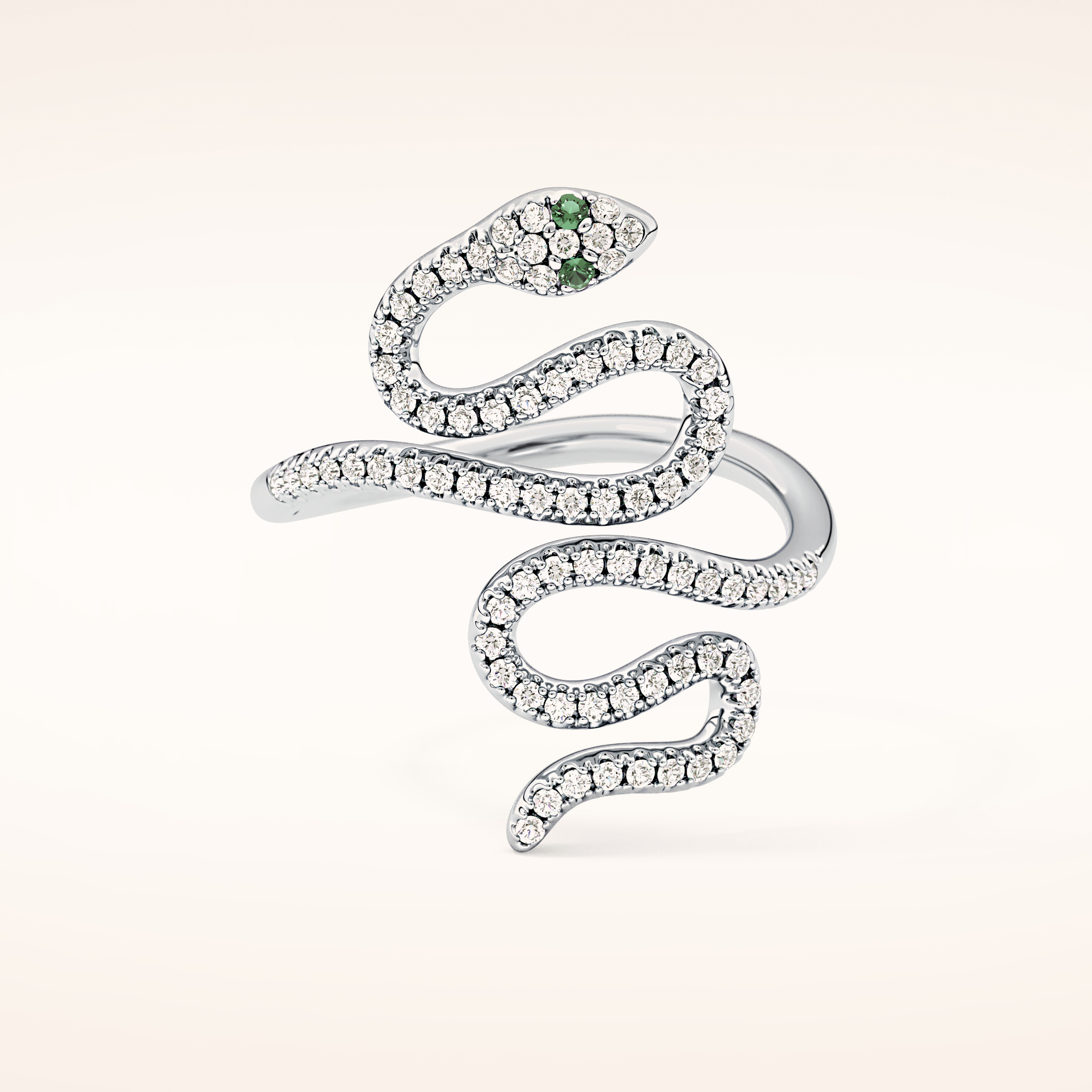 0.491 TCW Round Shaped Moissanite Snake Wedding Band