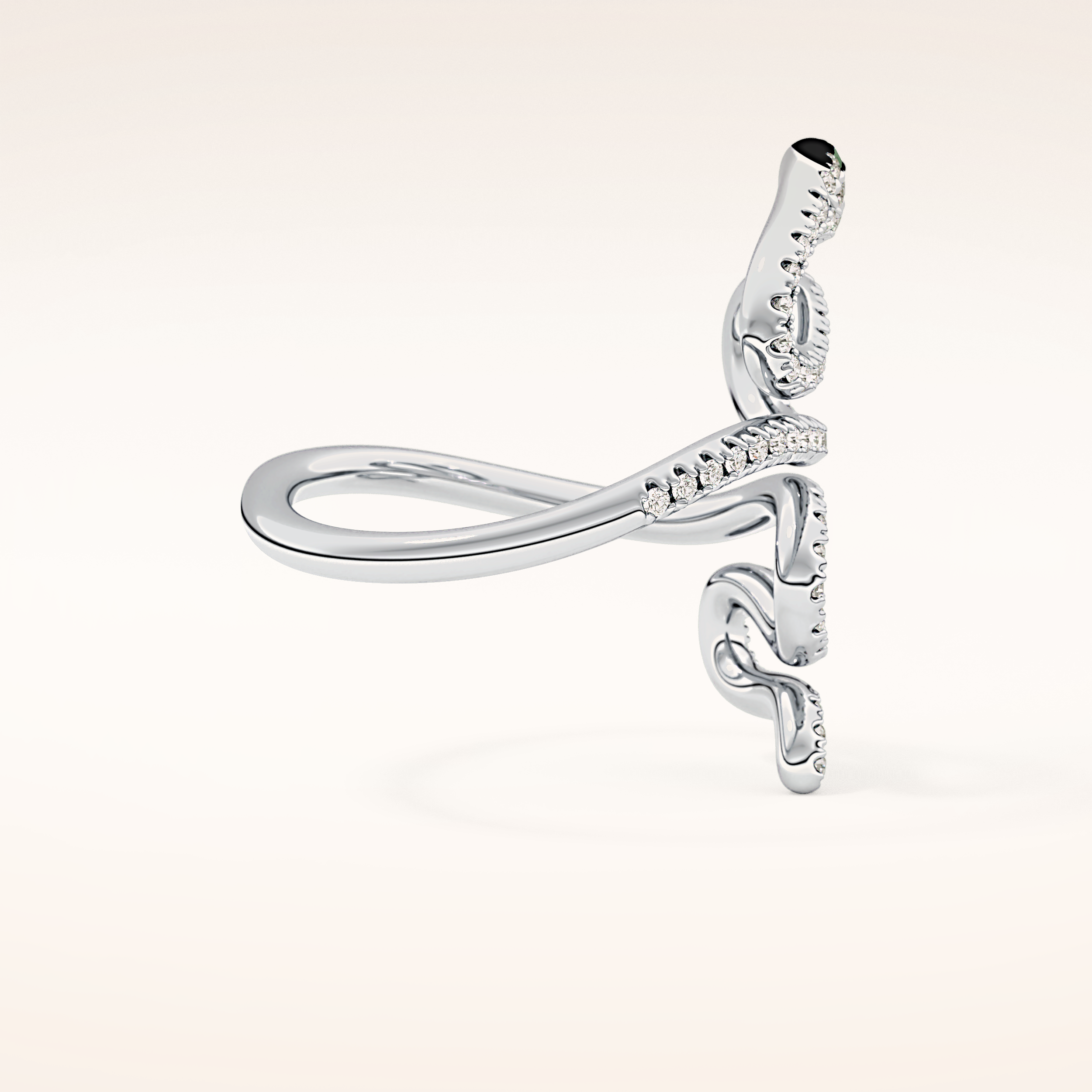 0.491 TCW Round Shaped Moissanite Snake Wedding Band