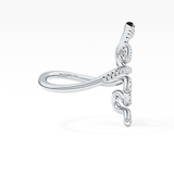 Snake Shape Wedding Band with 0.491 TCW Round Cut Moissanite – Yellow, White, or Rose Gold