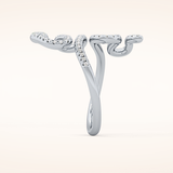 0.491 TCW Round Shaped Moissanite Snake Wedding Band