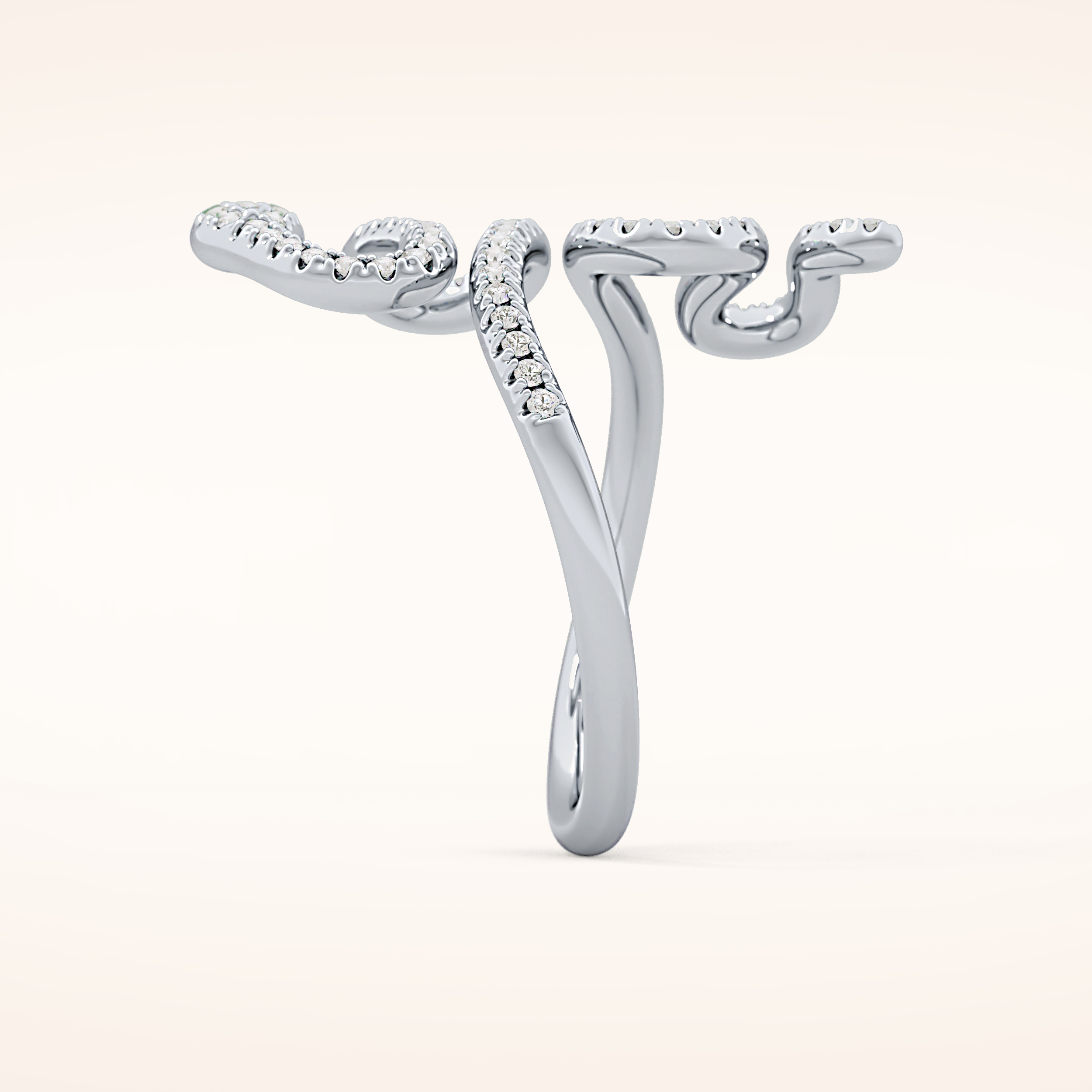 0.491 TCW Round Shaped Moissanite Snake Wedding Band