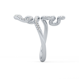 Snake Shape Wedding Band with 0.491 TCW Round Cut Moissanite – Yellow, White, or Rose Gold