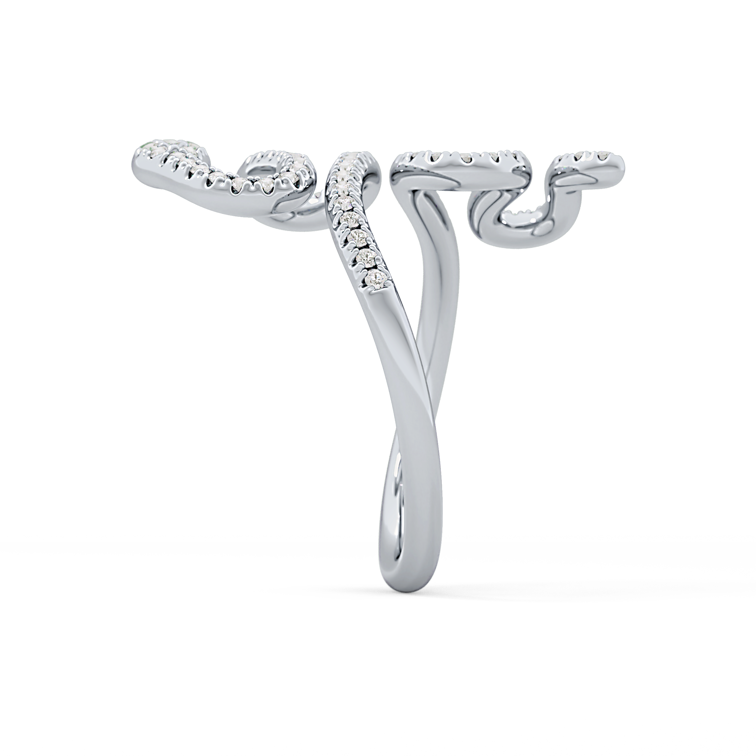 Snake Shape Wedding Band with 0.491 TCW Round Cut Moissanite – Yellow, White, or Rose Gold