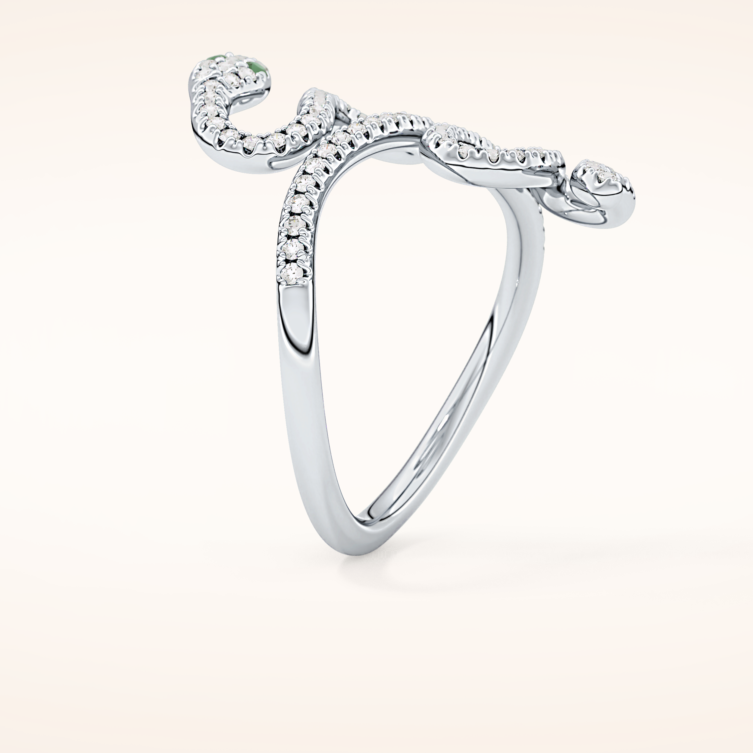 0.491 TCW Round Shaped Moissanite Snake Wedding Band