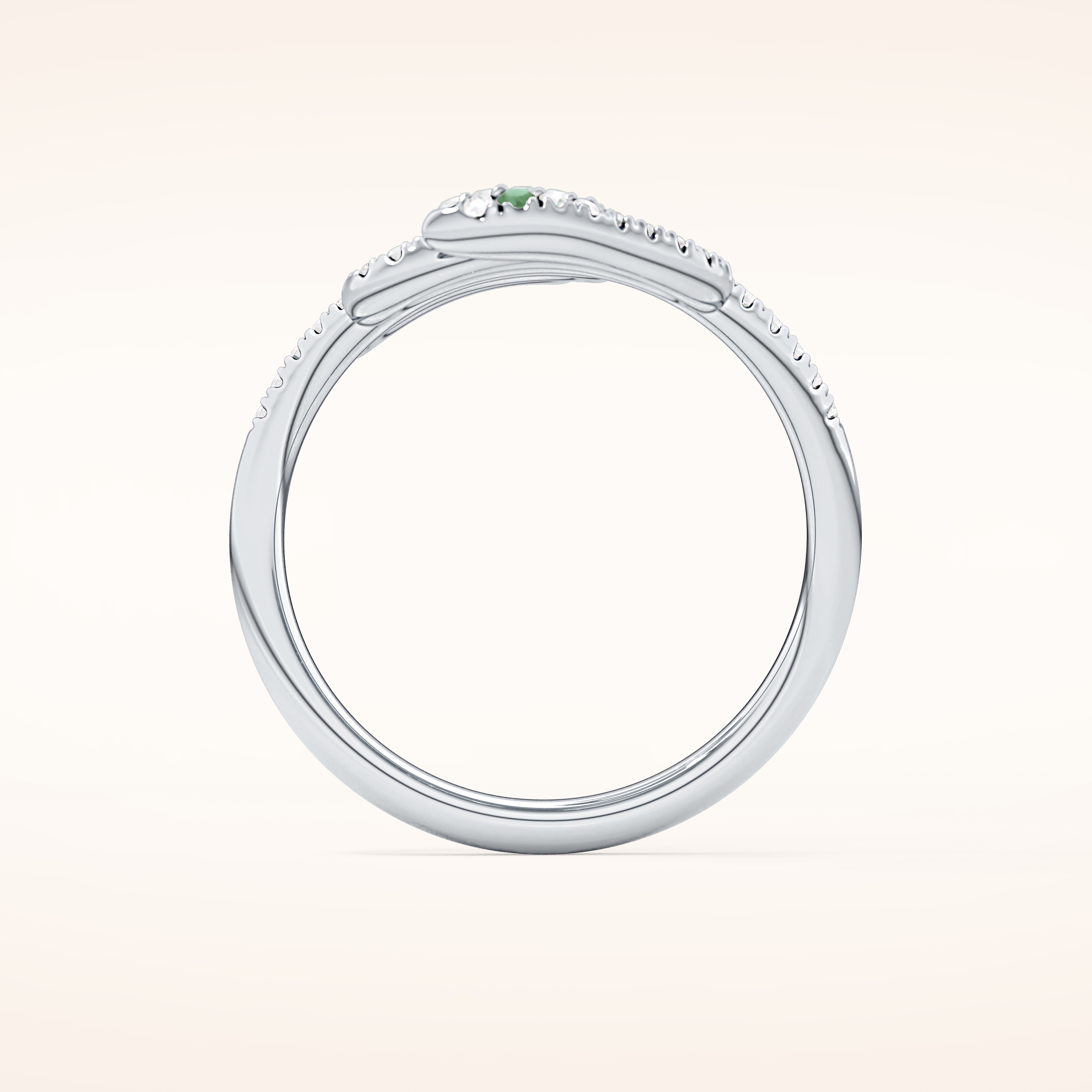 0.491 TCW Round Shaped Moissanite Snake Wedding Band