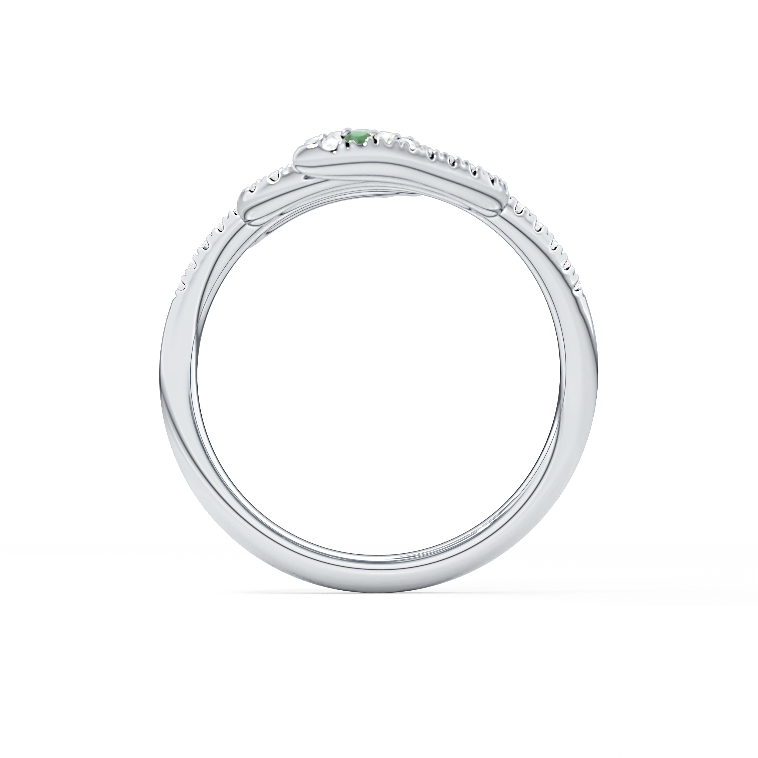 Snake Shape Wedding Band with 0.491 TCW Round Cut Moissanite – Yellow, White, or Rose Gold