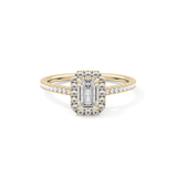 Emerald Halo & Pave Lab Grown Diamond Engagement Ring