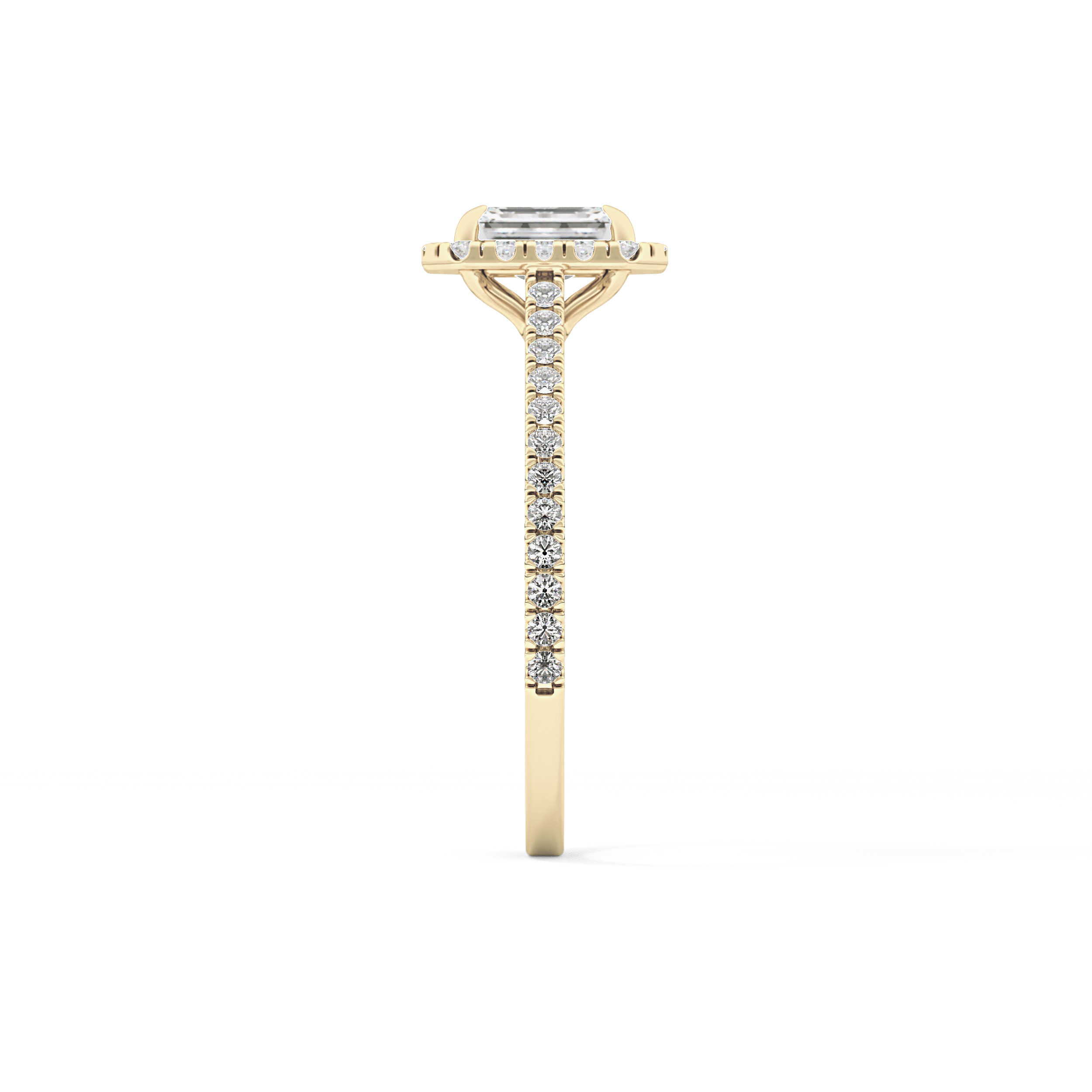 Emerald Halo & Pave Lab Grown Diamond Engagement Ring