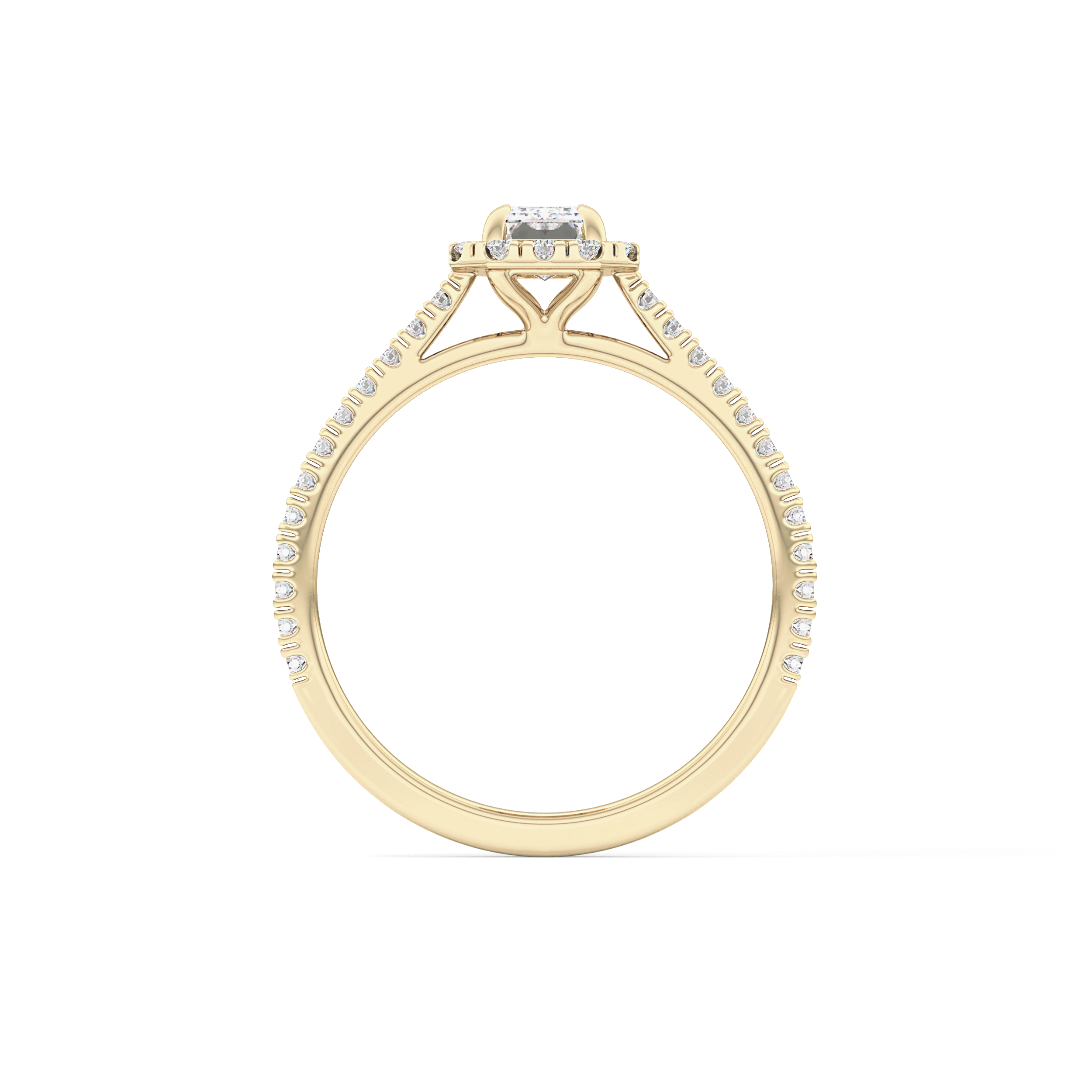 Emerald Halo & Pave Lab Grown Diamond Engagement Ring