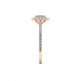 Emerald Halo & Pave Lab Grown Diamond Engagement Ring