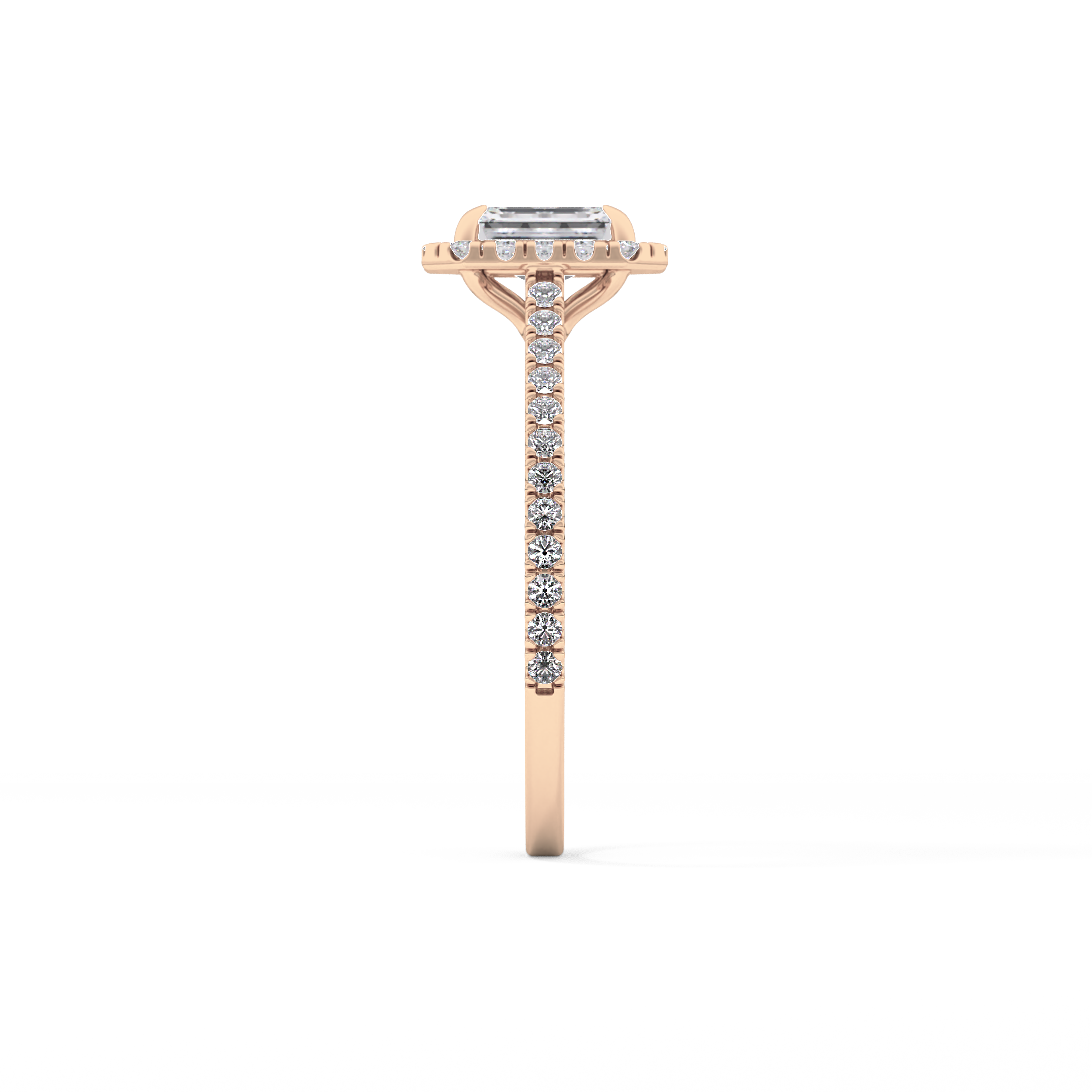 Emerald Halo & Pave Lab Grown Diamond Engagement Ring