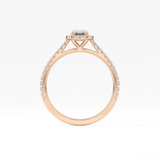 Emerald Halo & Pave Lab Grown Diamond Engagement Ring