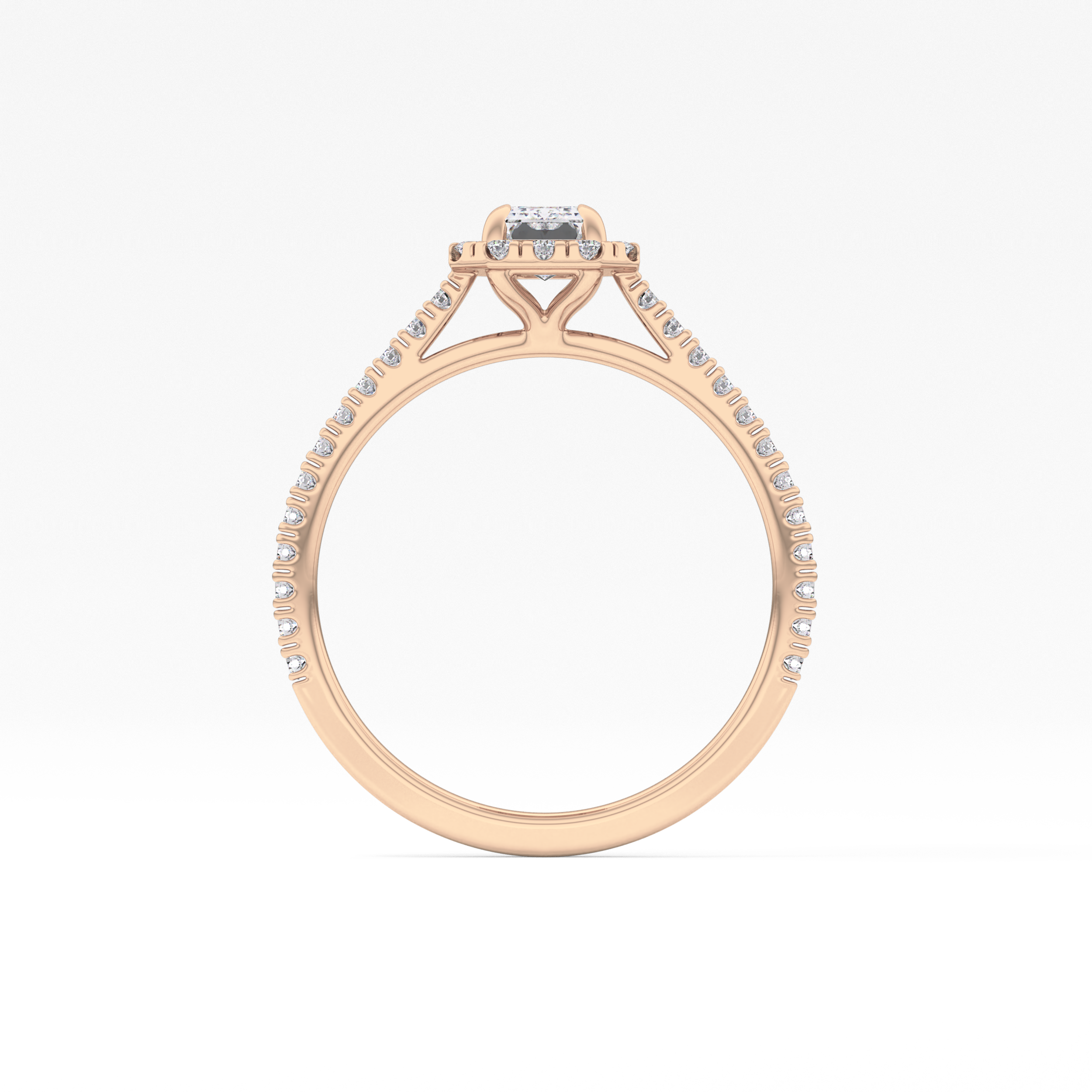 Emerald Halo & Pave Lab Grown Diamond Engagement Ring