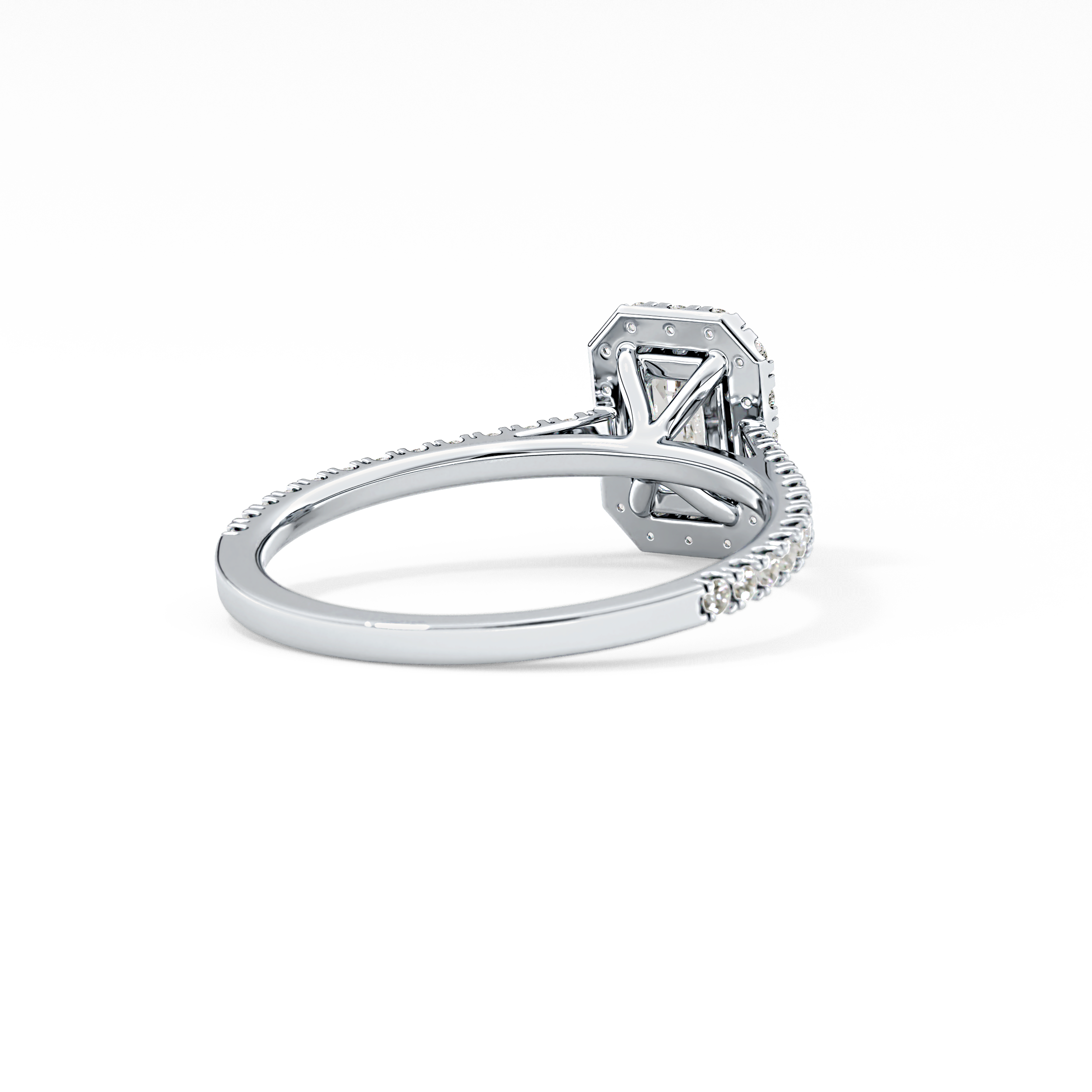 Emerald Halo & Pave Lab Grown Diamond Engagement Ring