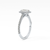 Emerald Halo & Pave Lab Grown Diamond Engagement Ring