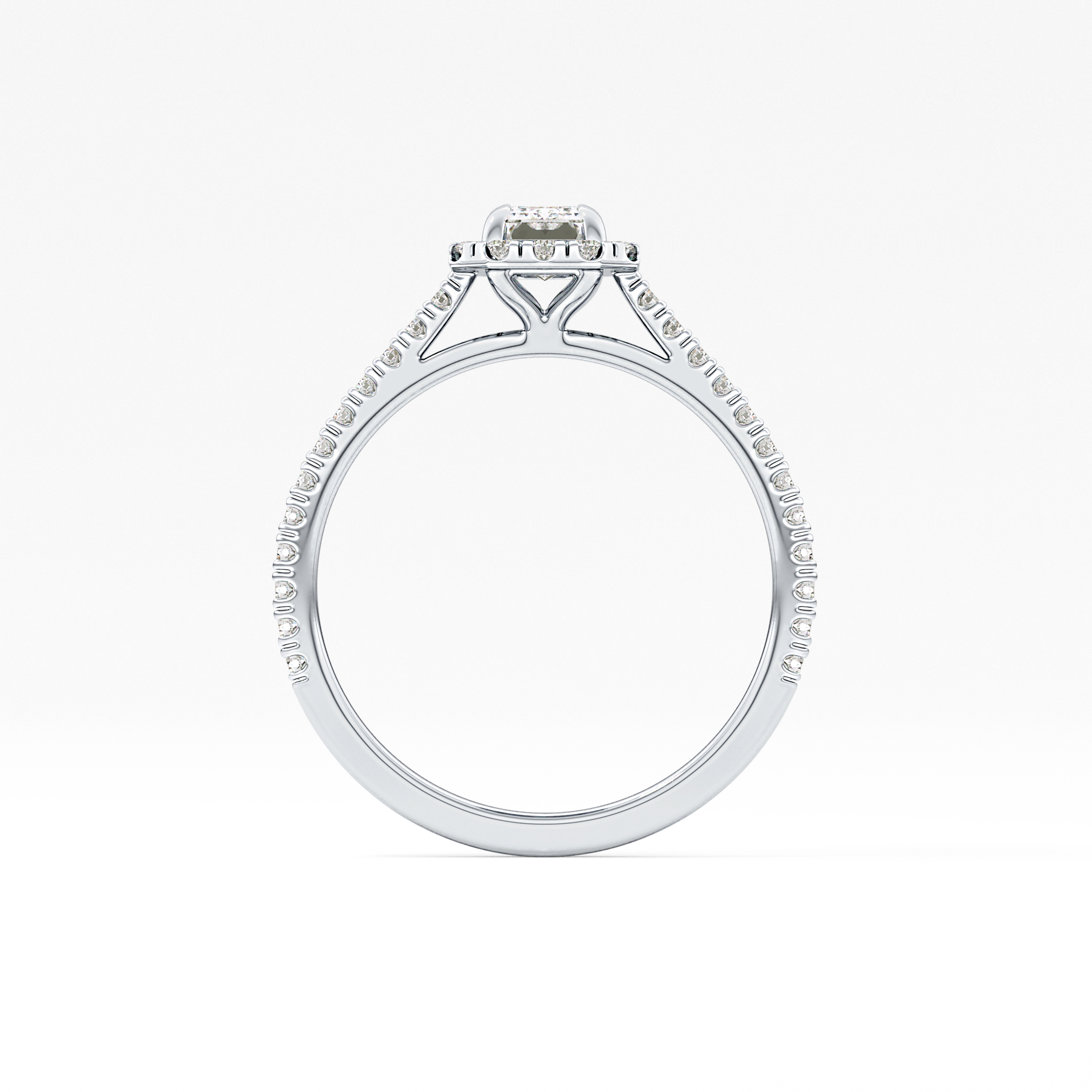 Emerald Halo & Pave Lab Grown Diamond Engagement Ring