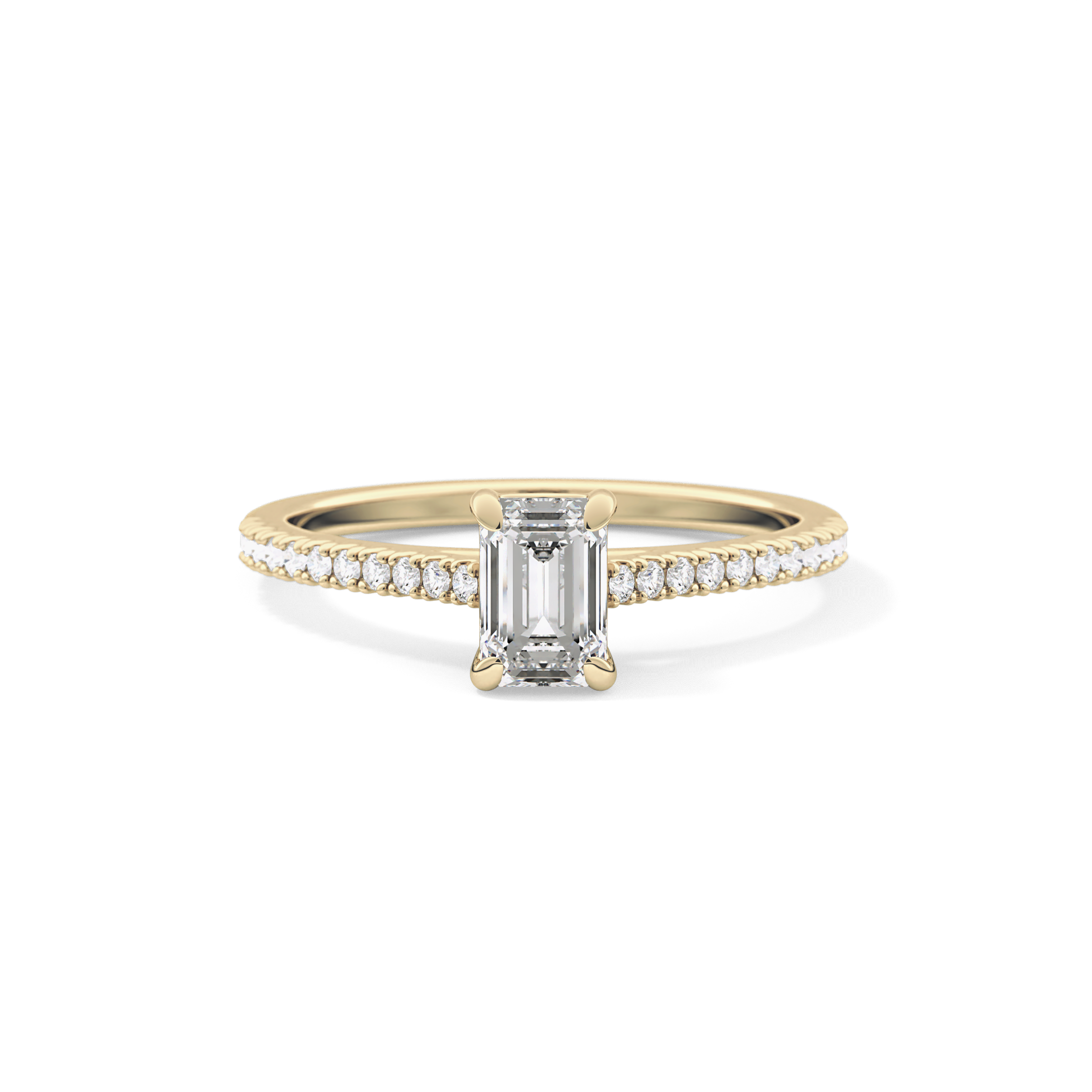 Emerald Pave Lab Grown Diamond Engagement Ring