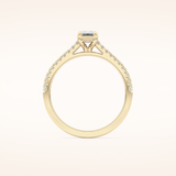 0.56 CT Emerald Shaped Pave Moissanite Engagement Ring