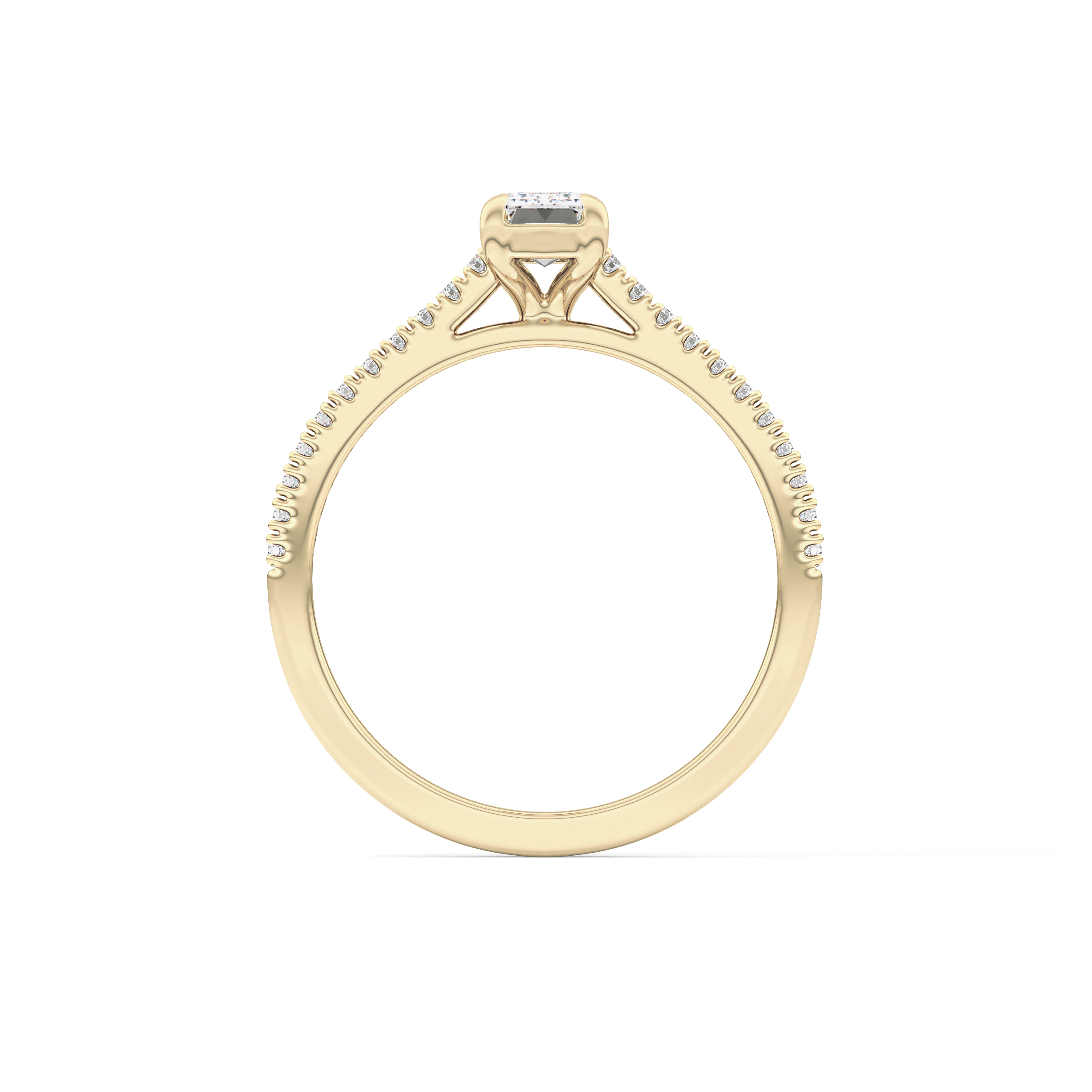 Emerald Pave Lab Grown Diamond Engagement Ring