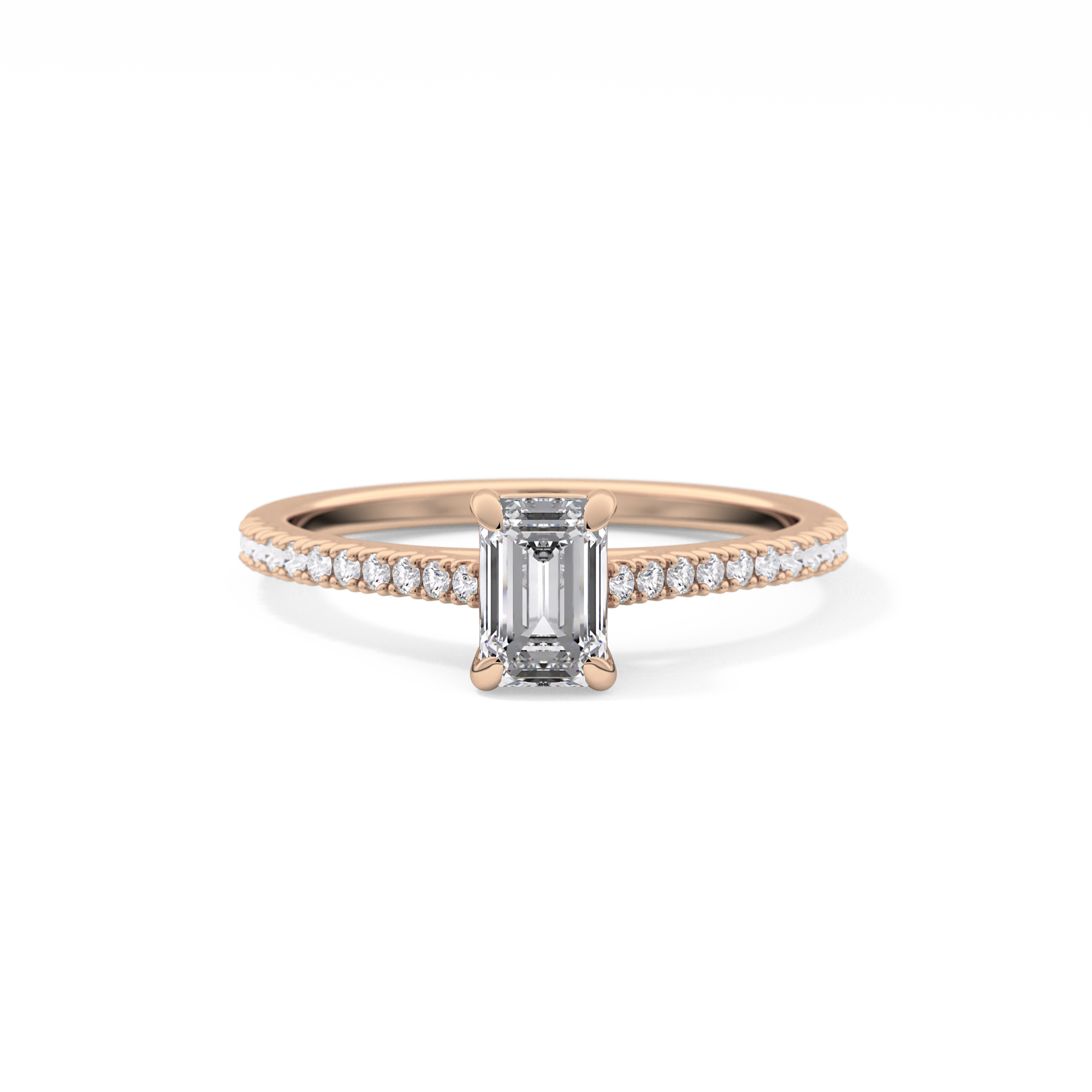 Emerald Pave Lab Grown Diamond Engagement Ring