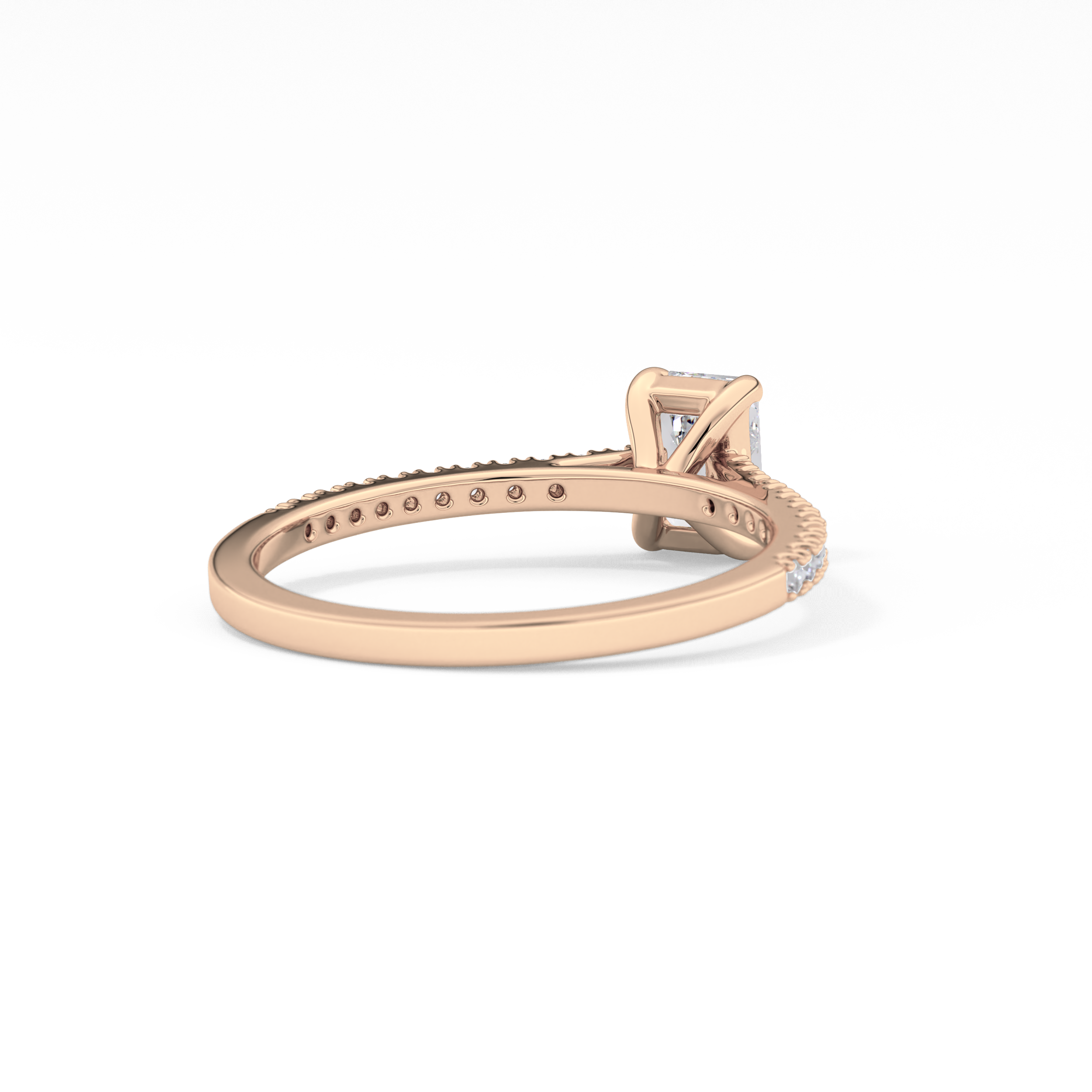 Emerald Pave Lab Grown Diamond Engagement Ring